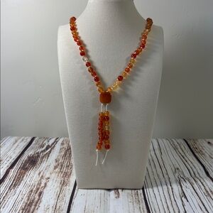 Carnelian Gemstone Bead Handmade Beaded Mala Necklace